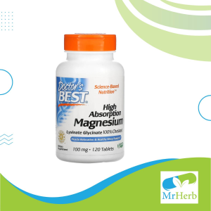 ماغنسيوم جليسينات Doctor’s Best Magnesium Glycinate عدد 120 قرص