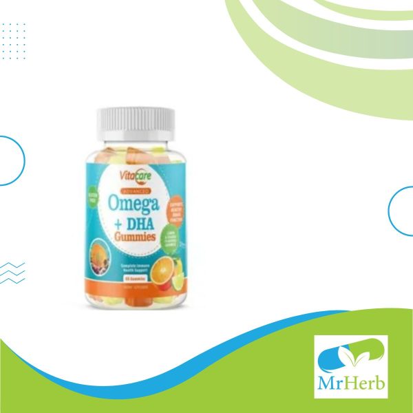حبوب أوميجا مضغ Vitacare Omega DHA عدد 60 قطعة مضغ بنكهة الليمون والبرتقال