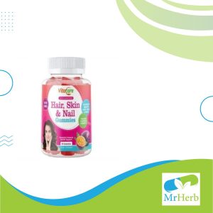 حبوب هير سكن نيلز مضغ Vitacare Hair Skin and Nails Gummies عدد 60 قطعة مضغ بنكهة باشون فروت