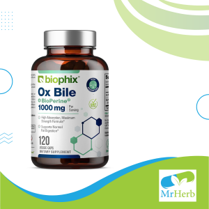biophix Ox Bile 1000 mg with BioPerine 120 Veggie Capsules - High Absorption Digestive Enzymes Supplement - Liver Metabolic GI Fat Metabolism Support