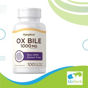 Piping Rock Ox Bile Supplement 1000mg | 100 Capsules | Digestive Enzyme | Non-GMO, Gluten Free