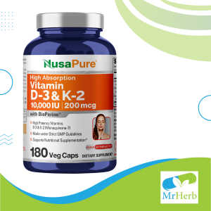 NusaPura Vitamin D3 K2 10000 UI 180 Caps