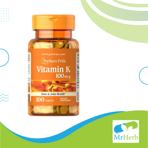 Puritan's Pride Vitamin K 100mcg 100 Tablets